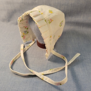 Cotton Baby Bonnet made with Vintage Fabric