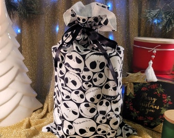 Large Reusable Gift Bag 100% cotton with ribbon closure, eco-friendly gift wrap