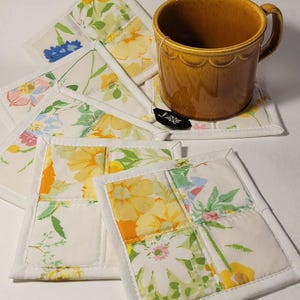 Set mit 6 gesteppten Untersetzern, handgemachte Untersetzer, Wohnkultur, Küchendekoration, Becherteppiche