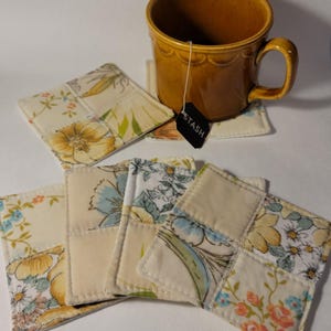 Set mit 6 gesteppten Untersetzern, handgemachte Untersetzer, Wohnkultur, Küchendekoration, Becherteppiche