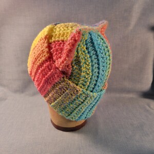 Rainbow Crochet Kitty Beanie