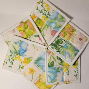 Set mit 6 gesteppten Untersetzern, handgemachte Untersetzer, Wohnkultur, Küchendekoration, Becherteppiche