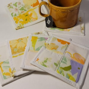 Set mit 6 gesteppten Untersetzern, handgemachte Untersetzer, Wohnkultur, Küchendekoration, Becherteppiche