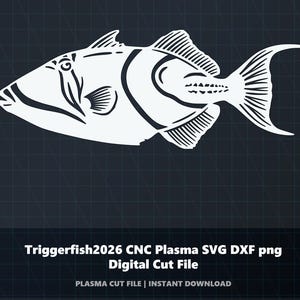 Triggerfish2026 CNC Plasma SVG DXF png Digital skärfil
