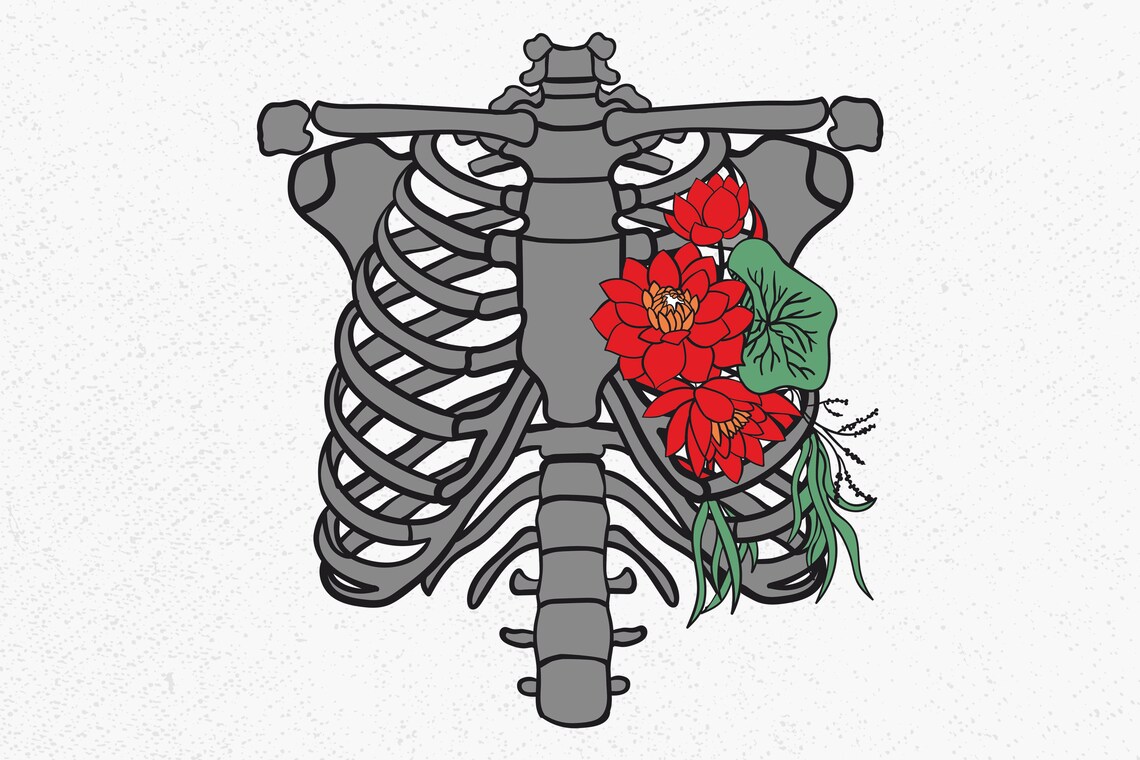 Rib Cage Floral SVG Rib Cage Floral SVG Ribcage Flowers Svg Etsy Finland