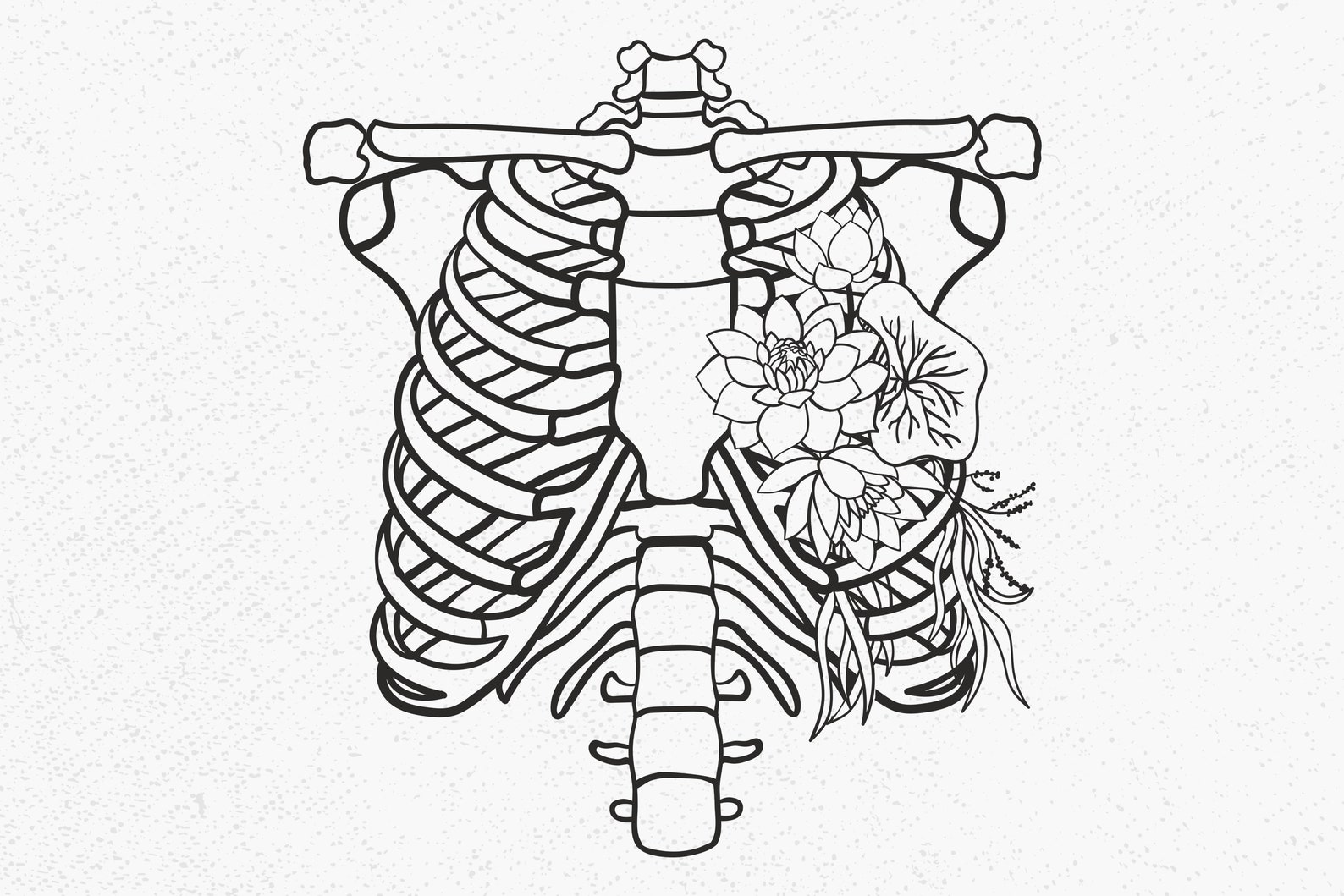 Rib Cage Floral SVG Rib Cage Floral SVG Ribcage Flowers Svg Etsy Finland