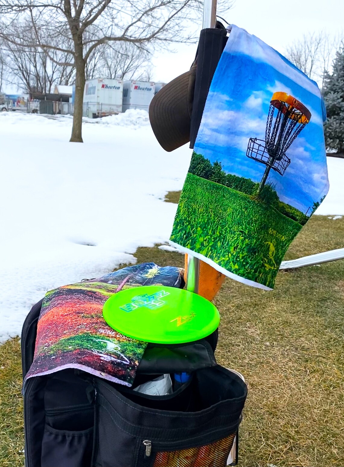 Disc golf sports towel Tee pad view Etsy