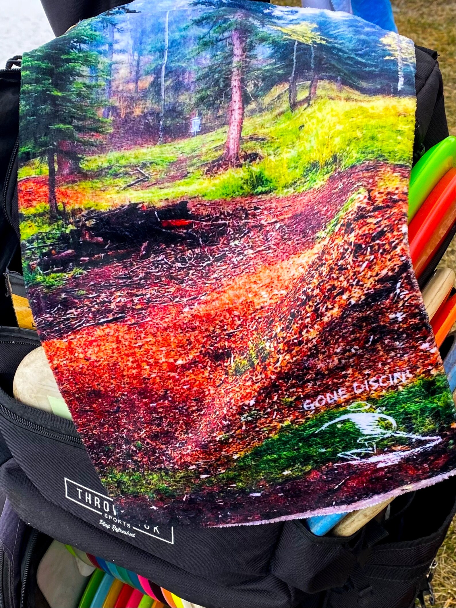 Disc golf sports towel Tee pad view Etsy