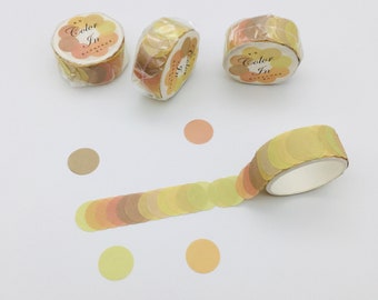 Yellow Washi Dots Stickers Multicolour Sticker Roll For Journals Planners Diary Scrapbooking Card Making