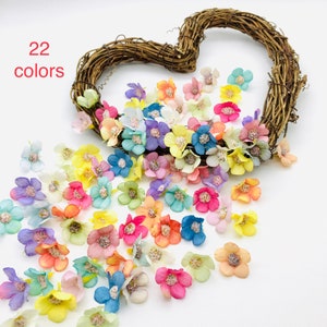 50 pcs Artificial Flower Heads Mini Daisy Silk Fabric Flowers Craft Home Party Decorations Scrapbooking Wreath Making Wedding Tiny Blossoms image 8