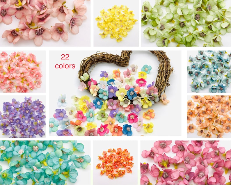 50 pcs Artificial Flower Heads Mini Daisy Silk Fabric Flowers Craft Home Party Decorations Scrapbooking Wreath Making Wedding Tiny Blossoms image 1