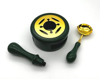 Cire à cacheter poêle à cacheter cuillère estampe poignée perles de cire fondoir four accessoires de cire à cacheter outil d'estampage de cire