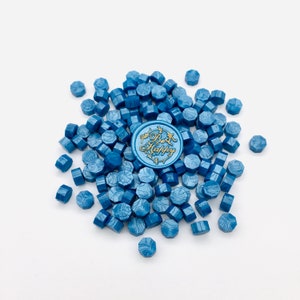 Azuurblauw metallic zegellakkralen voor uitnodigingen enveloppen decoraties geschenken bruiloft stempelen lakzegels #72