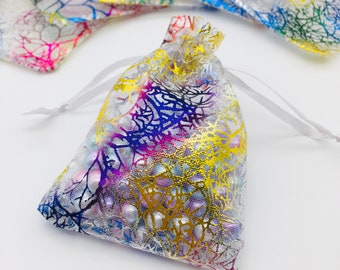 7x9cm Borse organza gioielli regalo matrimonio favore imballaggio coulisse buste