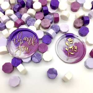 Cuentas de cera para sellar campos de lavanda para sobres de invitaciones, decoraciones, regalos, estampado de boda, mezcla de sellos de cera artesanales