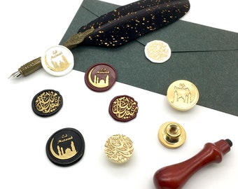 Eid Mubarak Sealing Stamp Head Arabic Calligraphy  Wax Seal Wedding Invitation Envelope Sealing Wax Metal Stamp