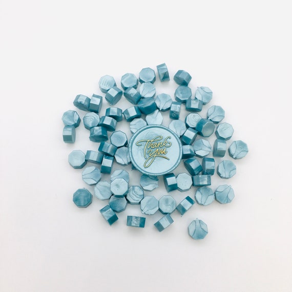 100pcs Aqua Blue Metallic Sealing Wax Beads For Invitations Envelopes Decorations Gifts Wedding Stamping Wax Seals #87