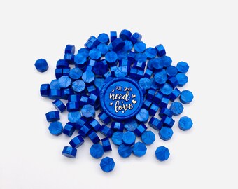 100 perline di ceralacca blu lapislazzuli per sigillare buste, inviti di nozze, regali, sigilli di ceralacca, forniture per artigianato #79