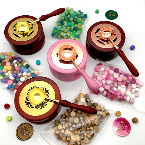 Sealing Wax Melting Kit Spoon Stove 100 Pcs Wax Beads Set Wax Etsy UK