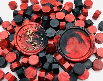 100pcs Red Black Mix Sealing Wax Beads For Sealing Envelopes Wedding Invitations Gifts Wax Seals Craft Supplies