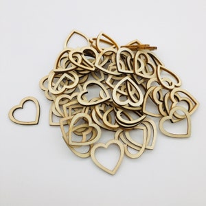 Wooden Hearts Decorations Laser Cut Wood Shapes Wedding Table Confetti Crafts