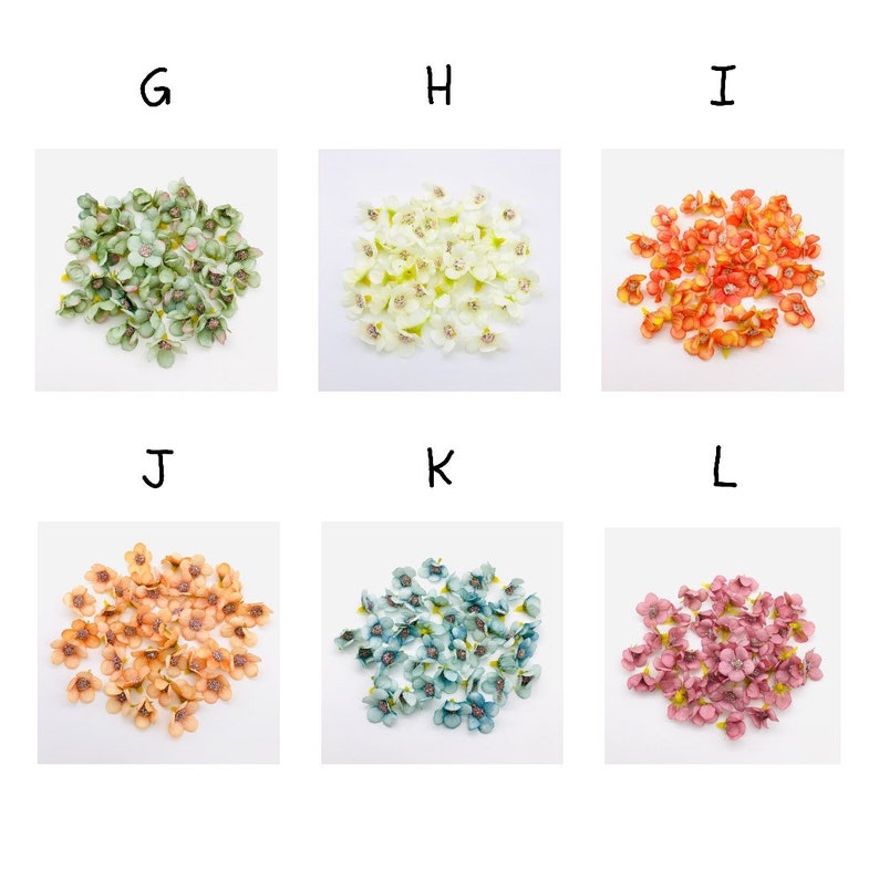 50 pcs Artificial Flower Heads Mini Daisy Silk Fabric Flowers Craft Home Party Decorations Scrapbooking Wreath Making Wedding Tiny Blossoms image 5