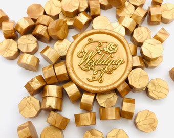 100pcs Noble Gold Metallic Sealing Wax Beads For Invitations Envelopes Decorations Gifts Wedding Stamping Wax Seals