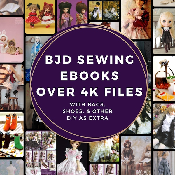 BJD Sewing Ebook Mix Sizes 1/3 1/4 1/6 1/12 Dolls Book BJD Chinese/Japanese PDF