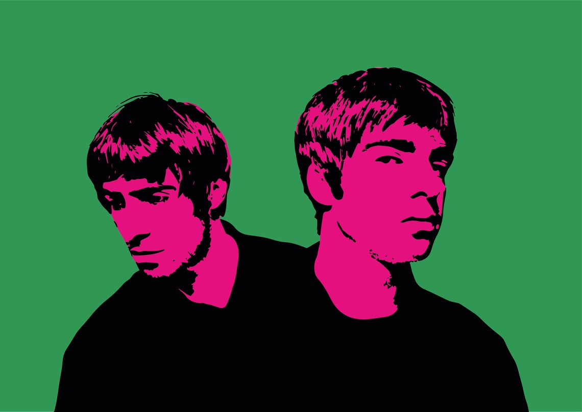 Toile Encadrée Liam Gallagher Oasis Pop Art - Impression D'Art Mural Contemporain - Neuf Fait Main