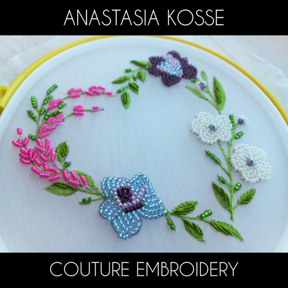 Tambour Embroidery Kit 9 for Beginner / Set for Tambour Embroidery / Floral  Embroidery Set / Bead Embroidery Kit DIY / Gift for Mother 