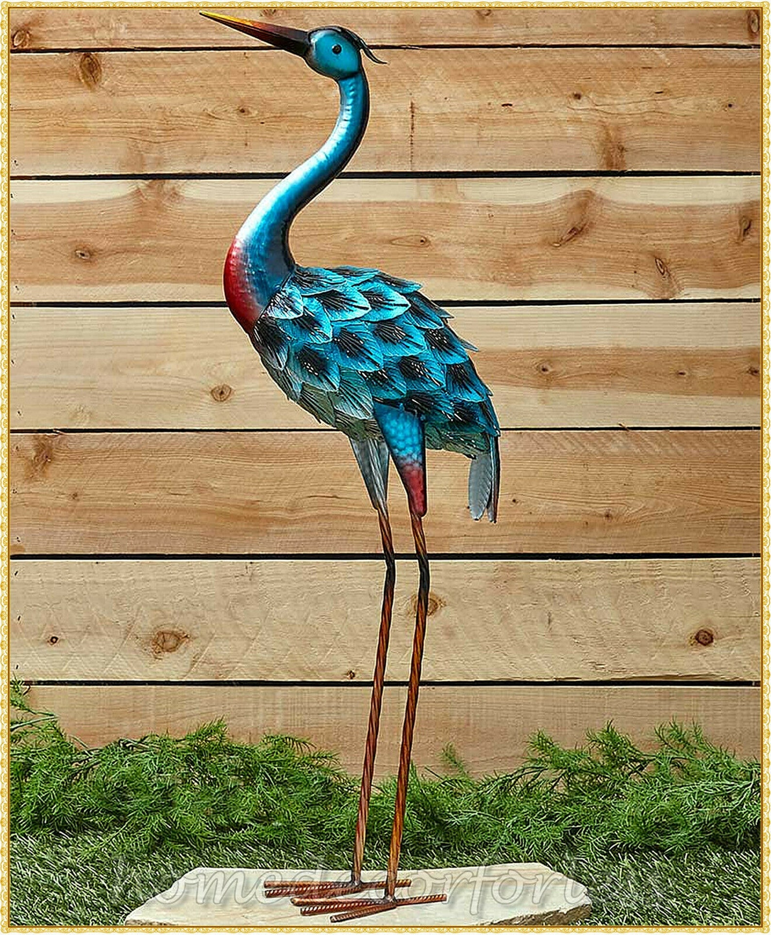 Beautiful Metal HERON Bird Garden Statue Figurine Yard Lawn Etsy