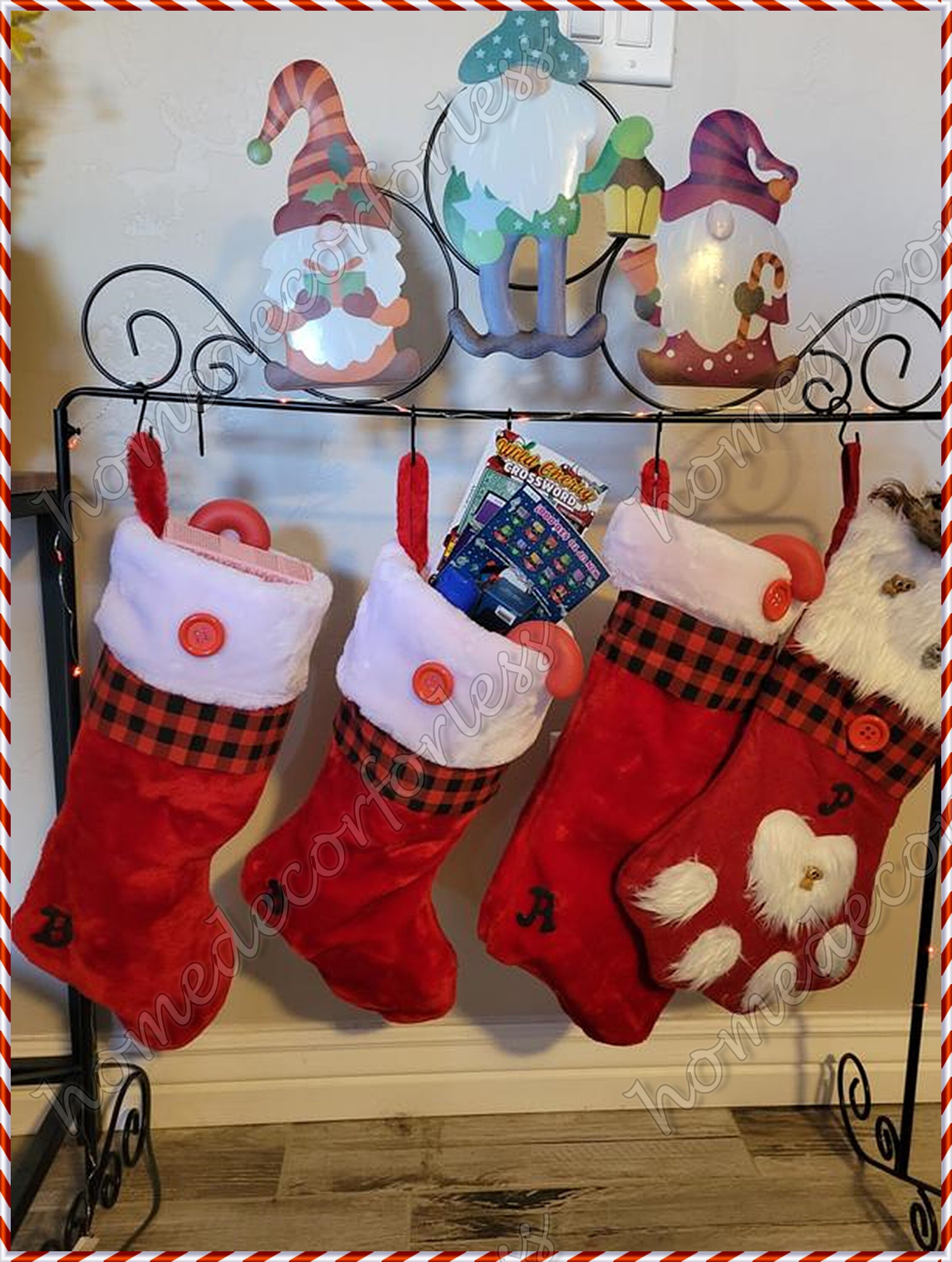 Gnome Stocking Holder Hanger Floor Stand Holiday Christmas Etsy