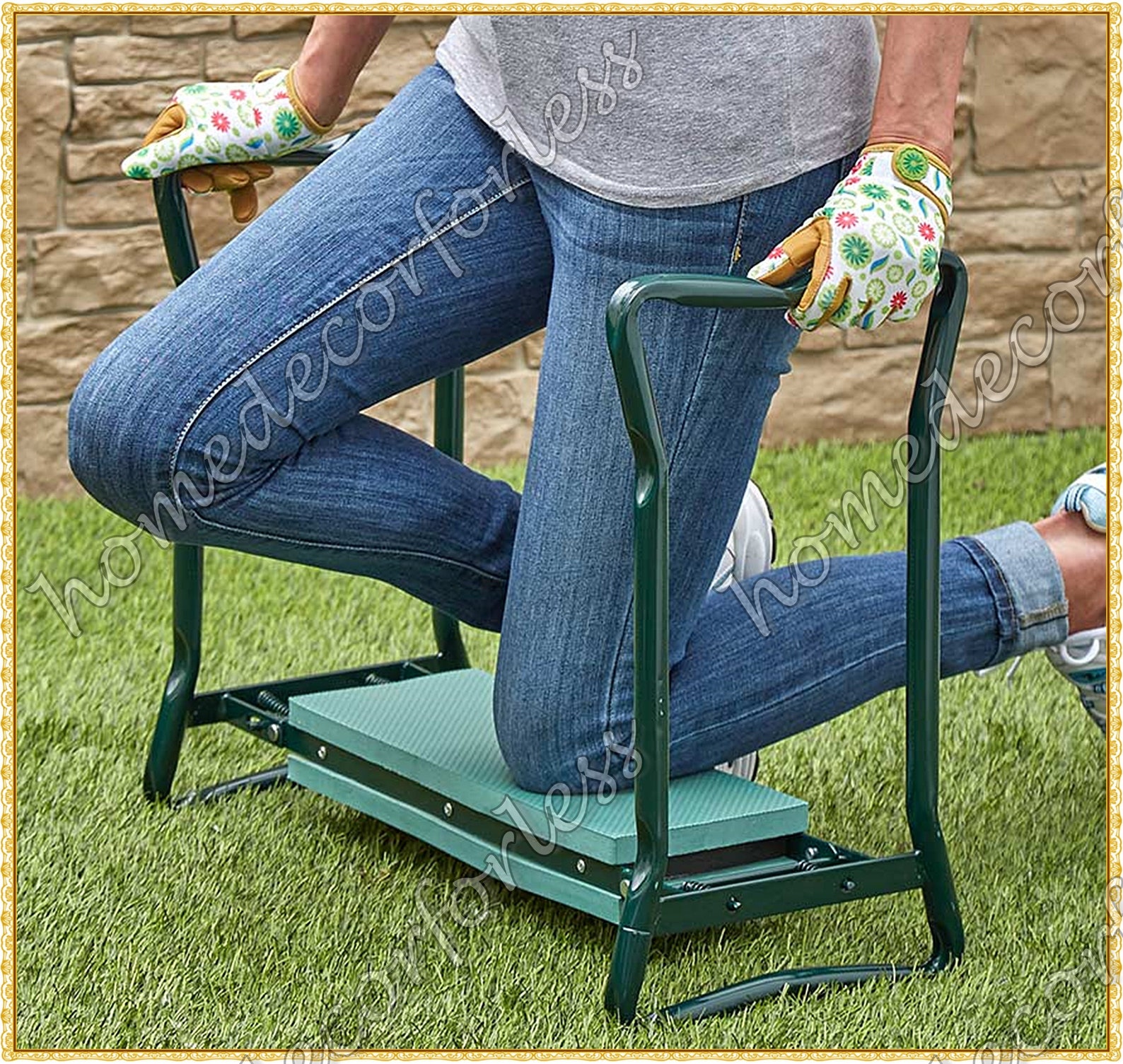 Heavyduty Garden Kneeler Bench Seat With Pouch Outdoor Lawn Etsy