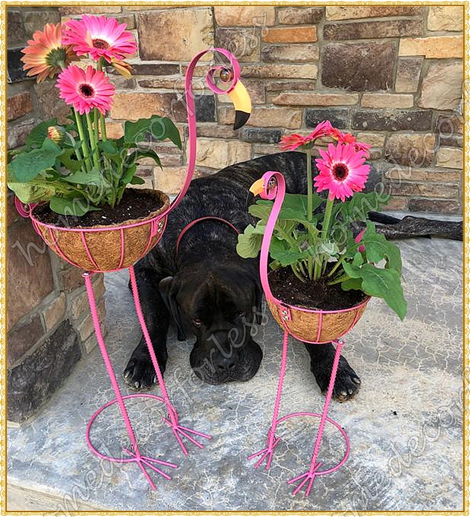 FLAMINGO BIRD PLANTER Metal Statue Garden Patio Porch Outdoor | Etsy