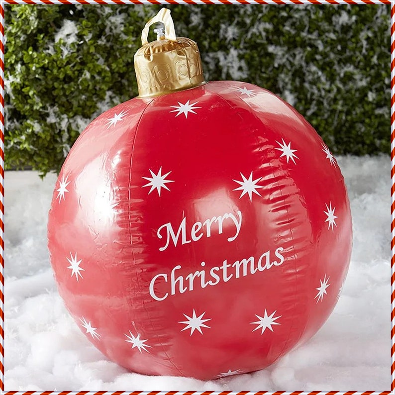 Inflatable Christmas Ornament Balls Festive Holiday Yard Etsy