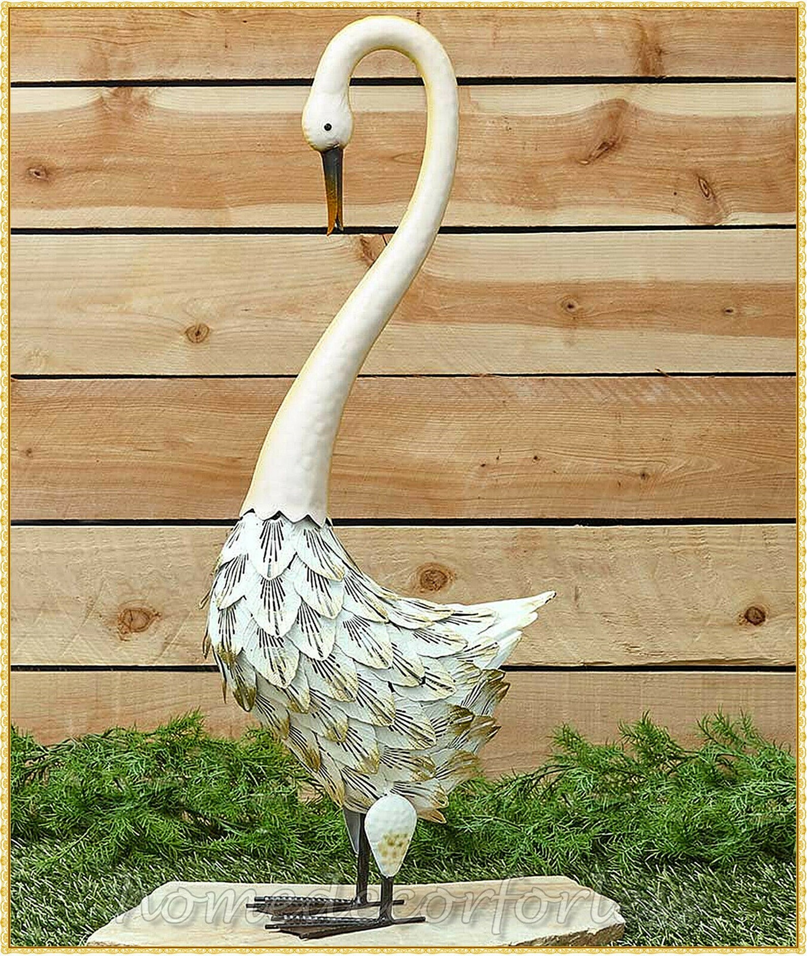 Beautiful Metal SWAN Bird Garden Statue Figurine Yard Lawn Etsy