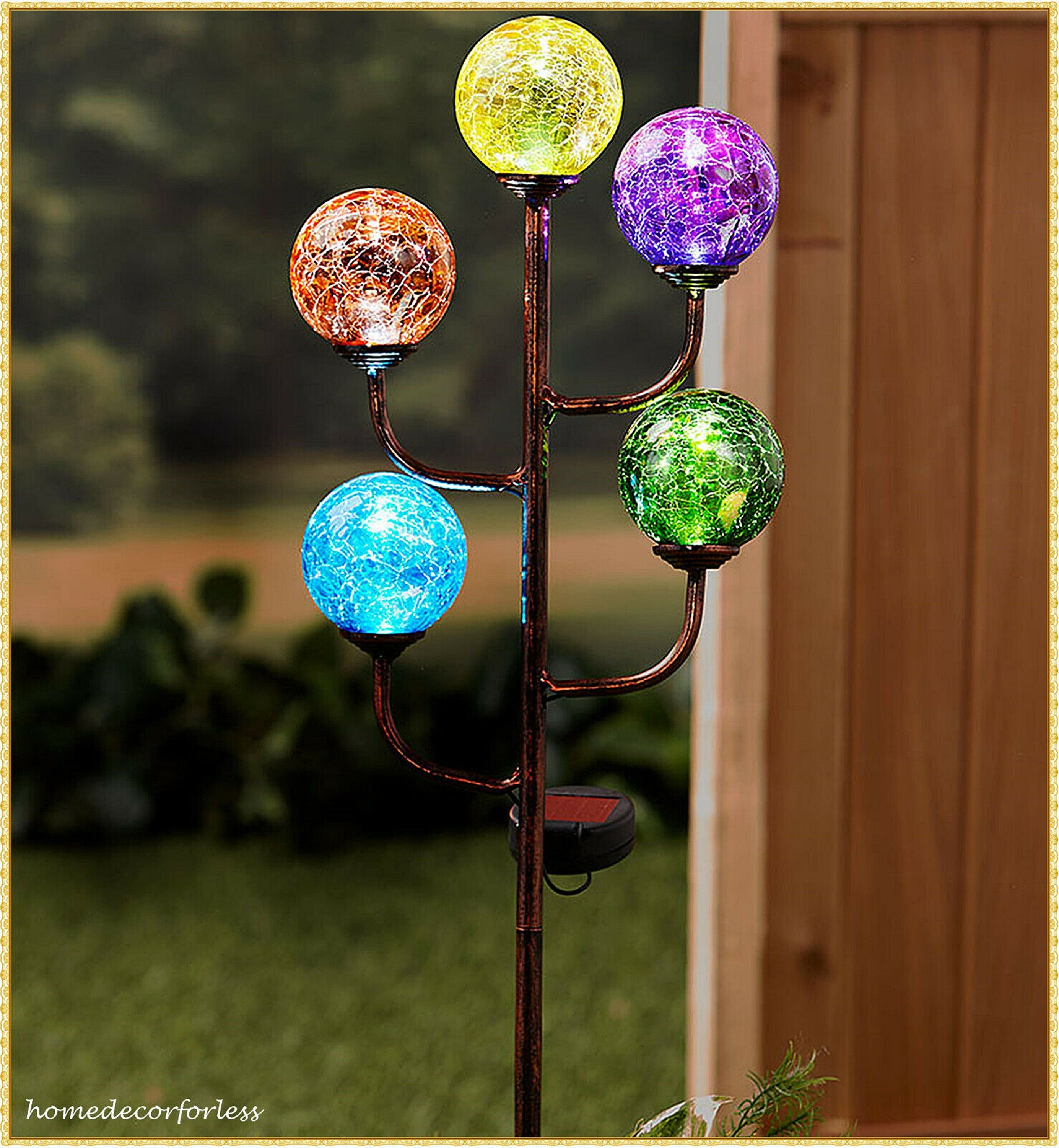 Ganz Solar Light Up Five Color Ball Hanging Lights 