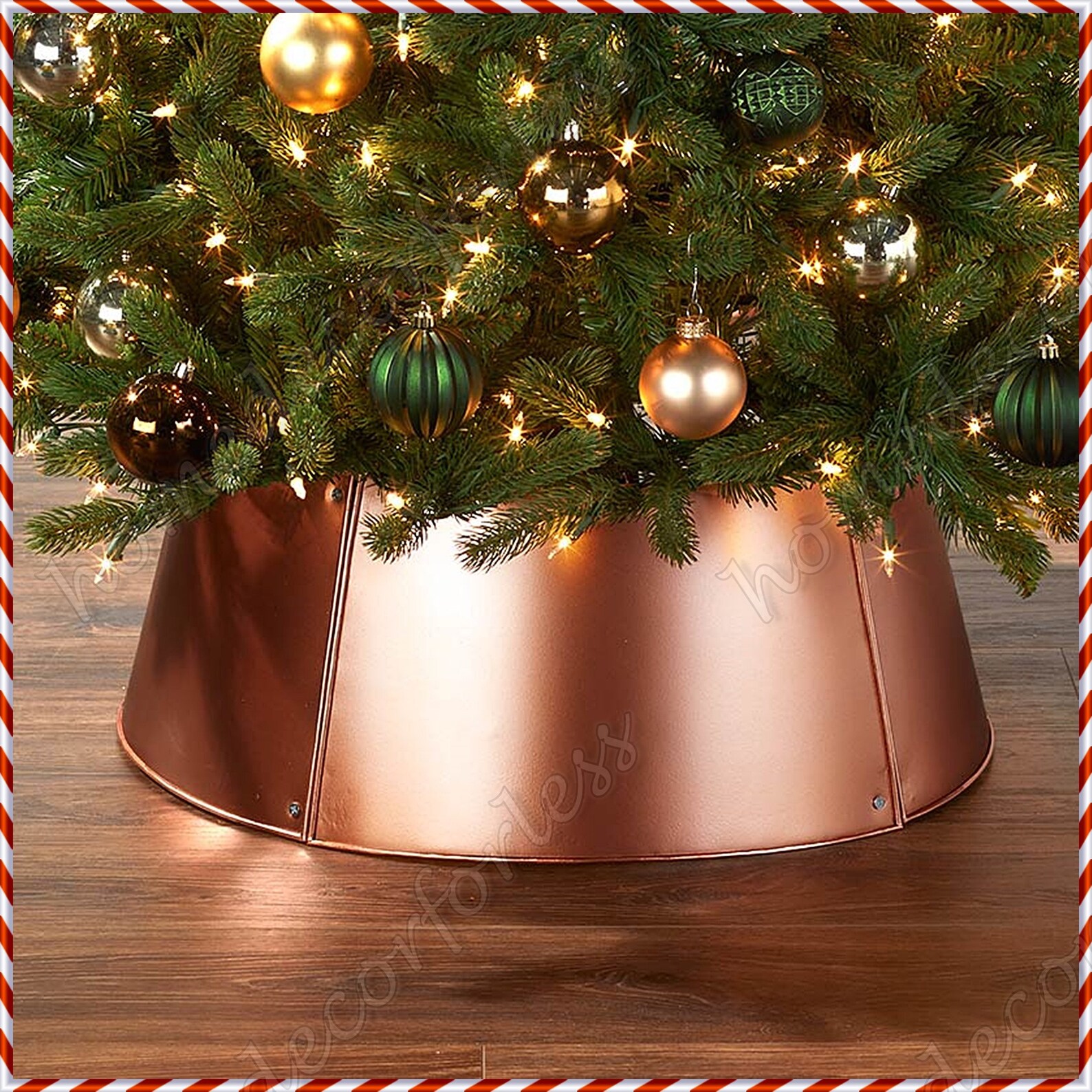 Decorative Metal Copper Christmas Tree Collar Skirt Ring Cover Etsy