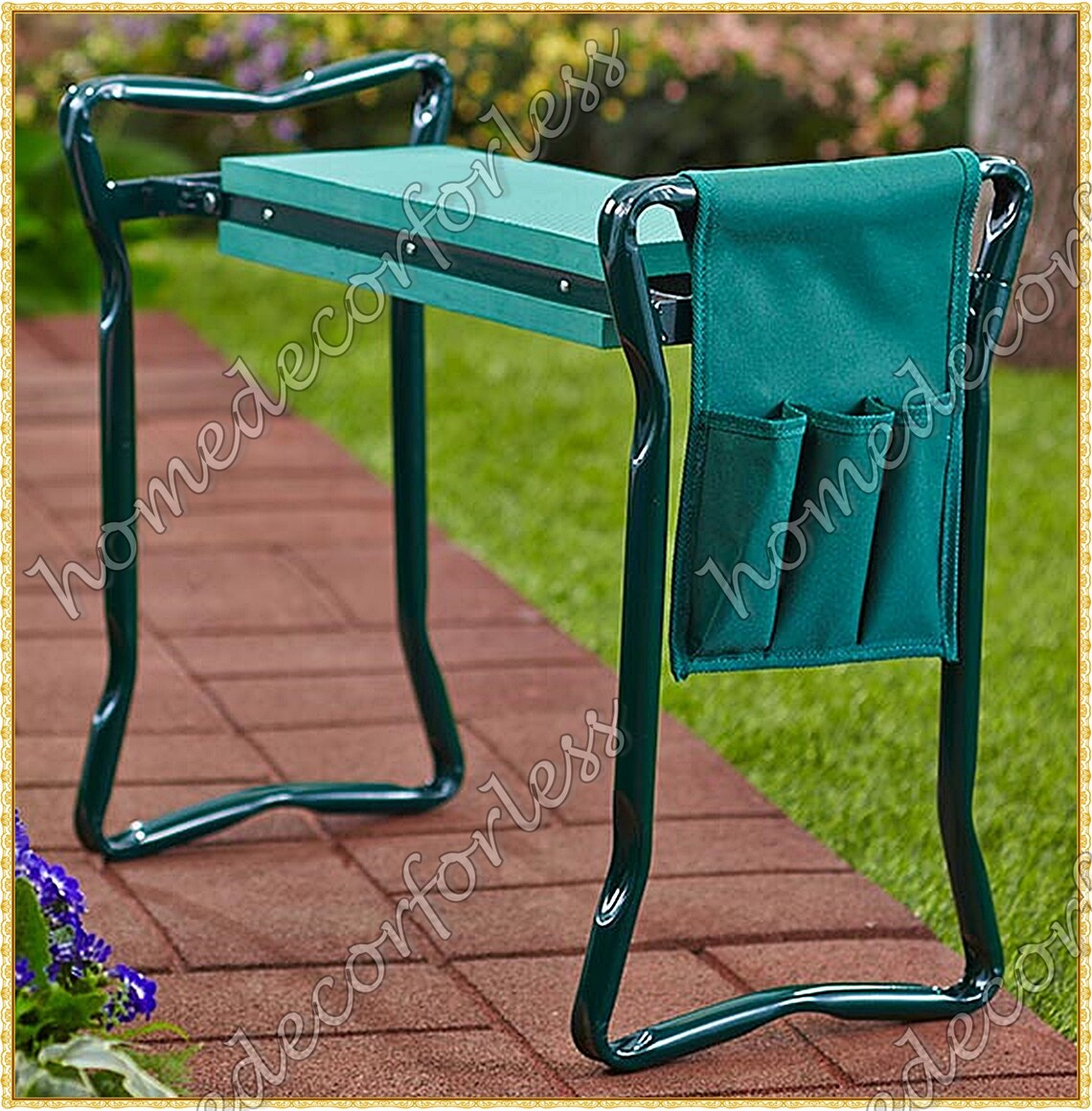 Heavyduty Garden Kneeler Bench Seat With Pouch Outdoor Lawn Etsy