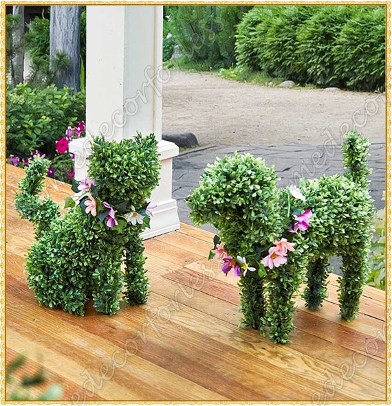 Boxwood Topiary Dog Or Cat Shaped Porch Greeter Indoor Outdoor Canada Boxwood Topiary Dog Or Cat Shaped Porch, Artificial Outdoor Topiary Canada