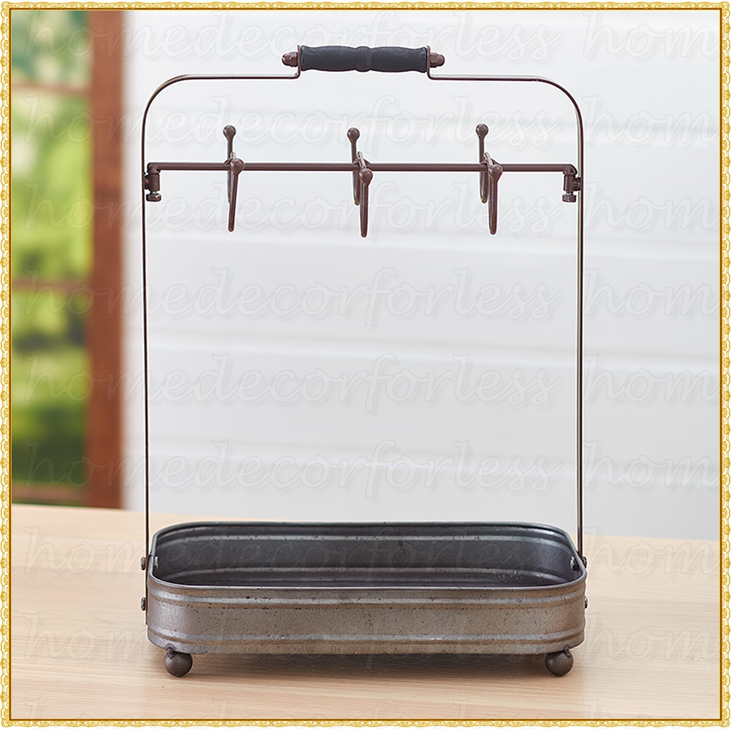 Farmhouse Coffee Mug Rack Holder With Tray Organizer Hooks Etsy