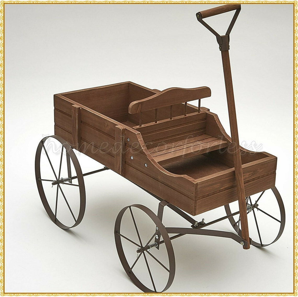 Wooden Garden Flower Planter Wagon Wheel Plant Bed Garden Yard - Etsy