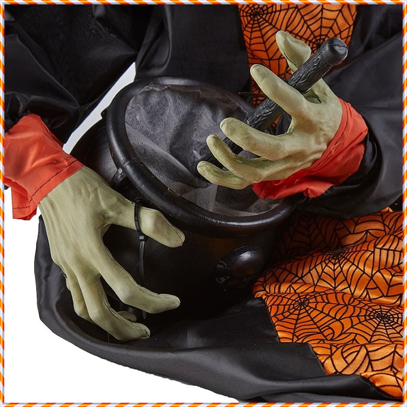 Creepy Witch Red Lightup Eyes Halloween Haunted House Prop Etsy