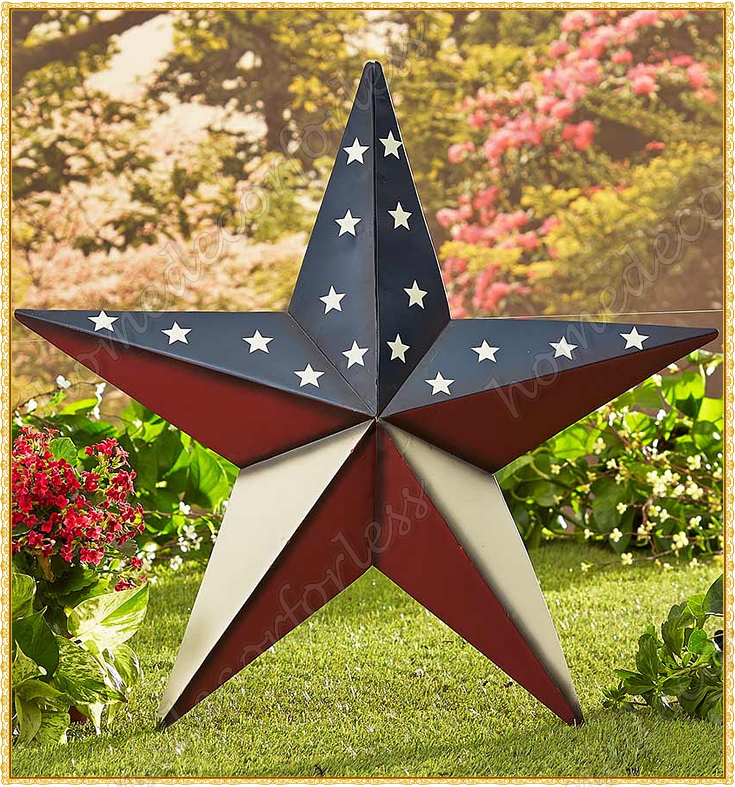 Large Metal American Flag Barn Star Primitive Rustic Americana Etsy