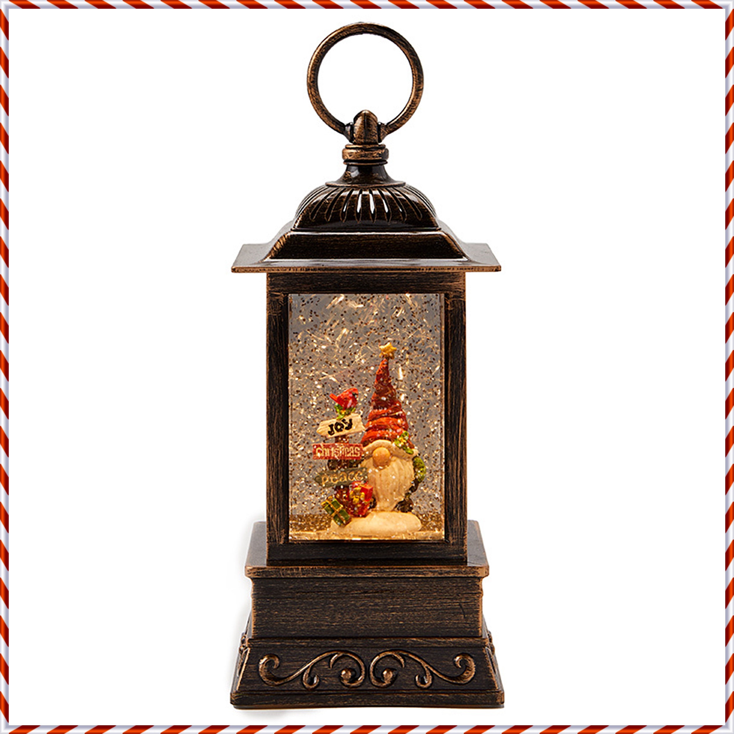Lighted Christmas GNOME Animated Lantern Snow Globe Holiday Etsy