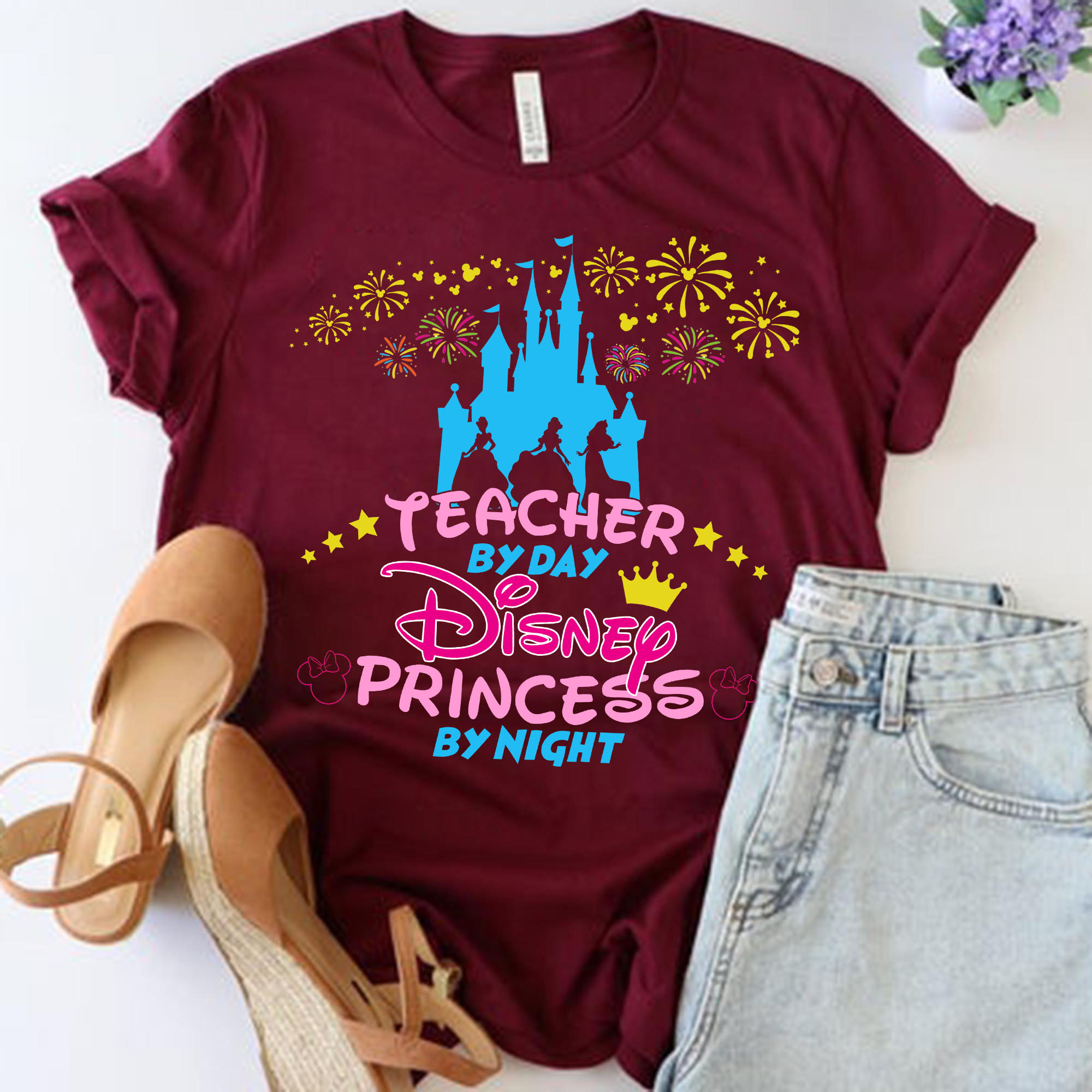 Kid Shirt Teacher By Day Disney Princess By Night Shirt Etsy