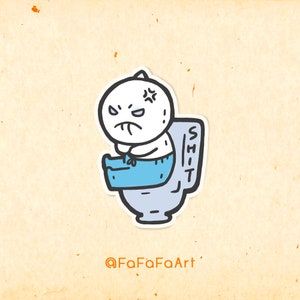 Laat de shit gaan | Zittend toilet | Stickers & Skins - Laptop en meer Deco| Vinyl Sticker