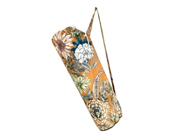 Sac à tapis de yoga - modèle floral beige