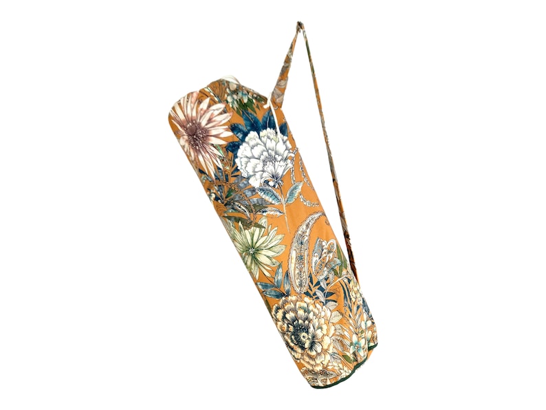 Sac à tapis de yoga modèle floral beige image 1