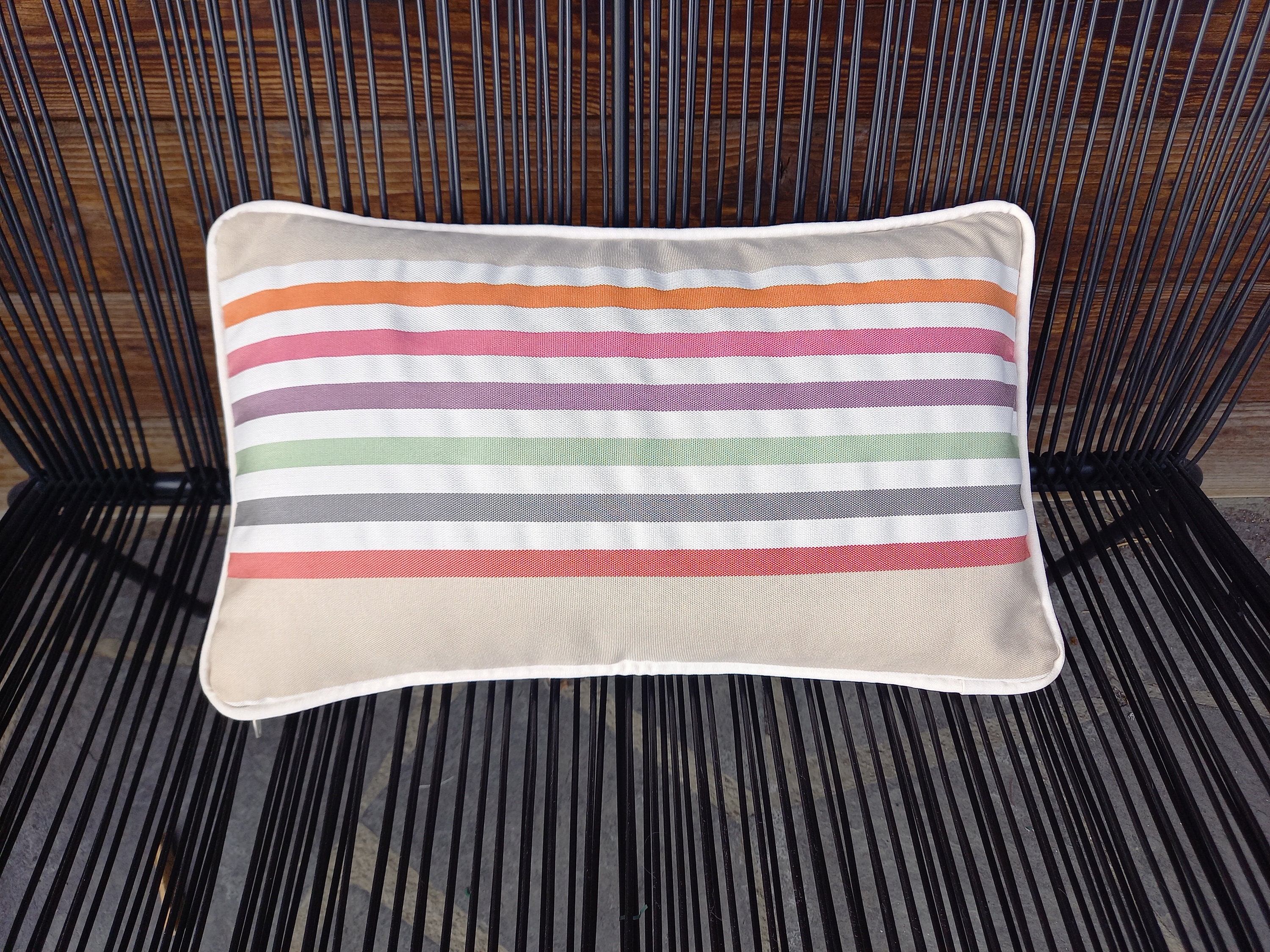 Housse de Coussin d'exterieur Rayée Multicolore 30x50